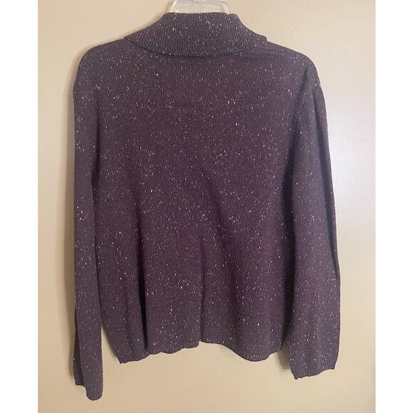 J Jill Brown V-neck Sweater with Shawl Collar Size Medium - Picture 4 of 5